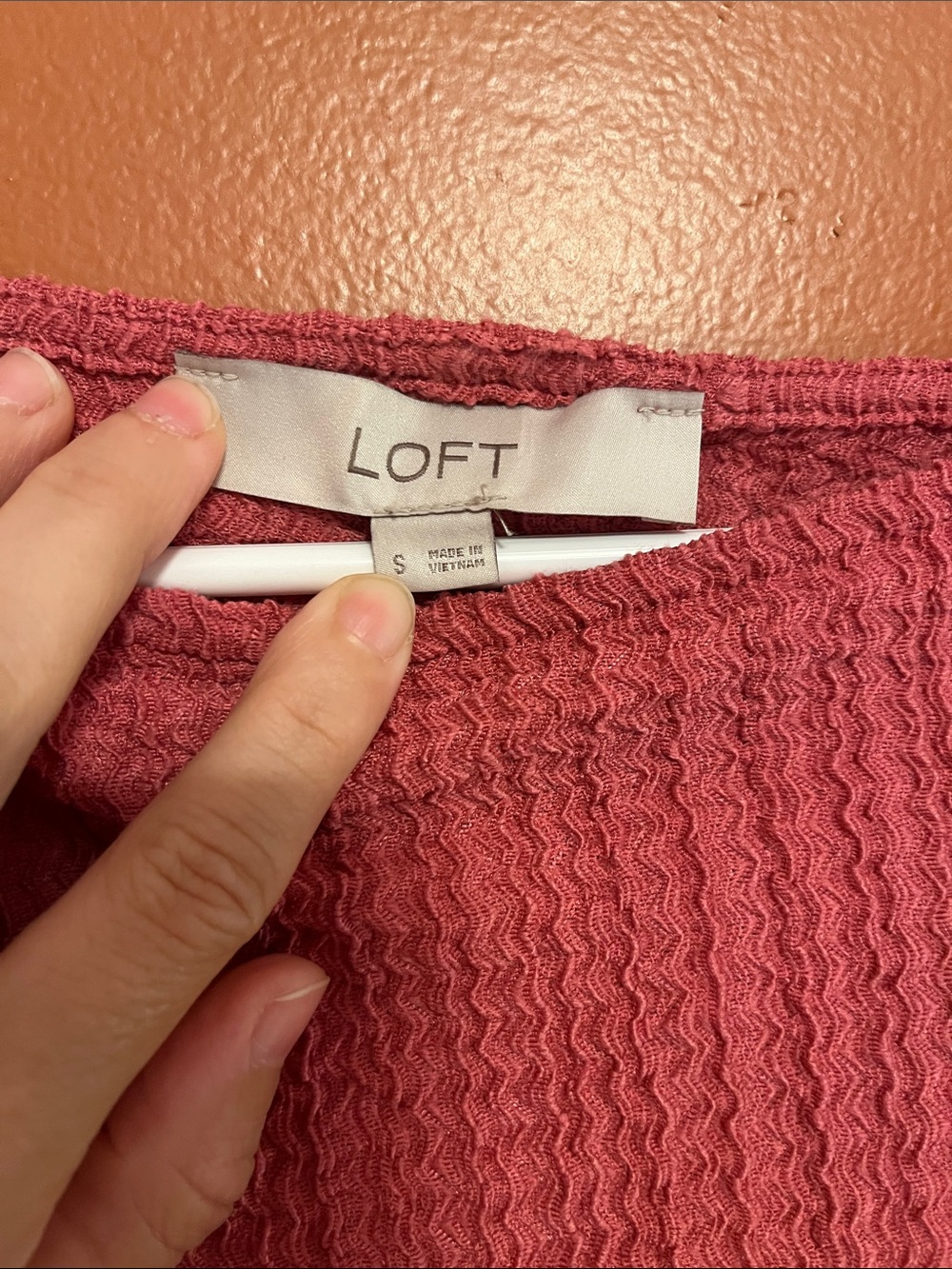 LOFT Puff-Sleeve Boatneck Blouse in Dusty Rose - Picture 2 of 4